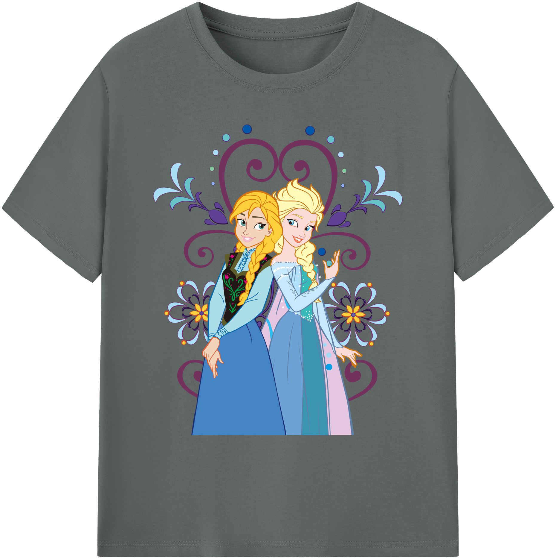 （画像用） アナと雪の女王 アンナ エルサ Frozen Anna Elsa 綿100％ メンズ半袖Tシャツ｜肌触りやわらか＆通気性